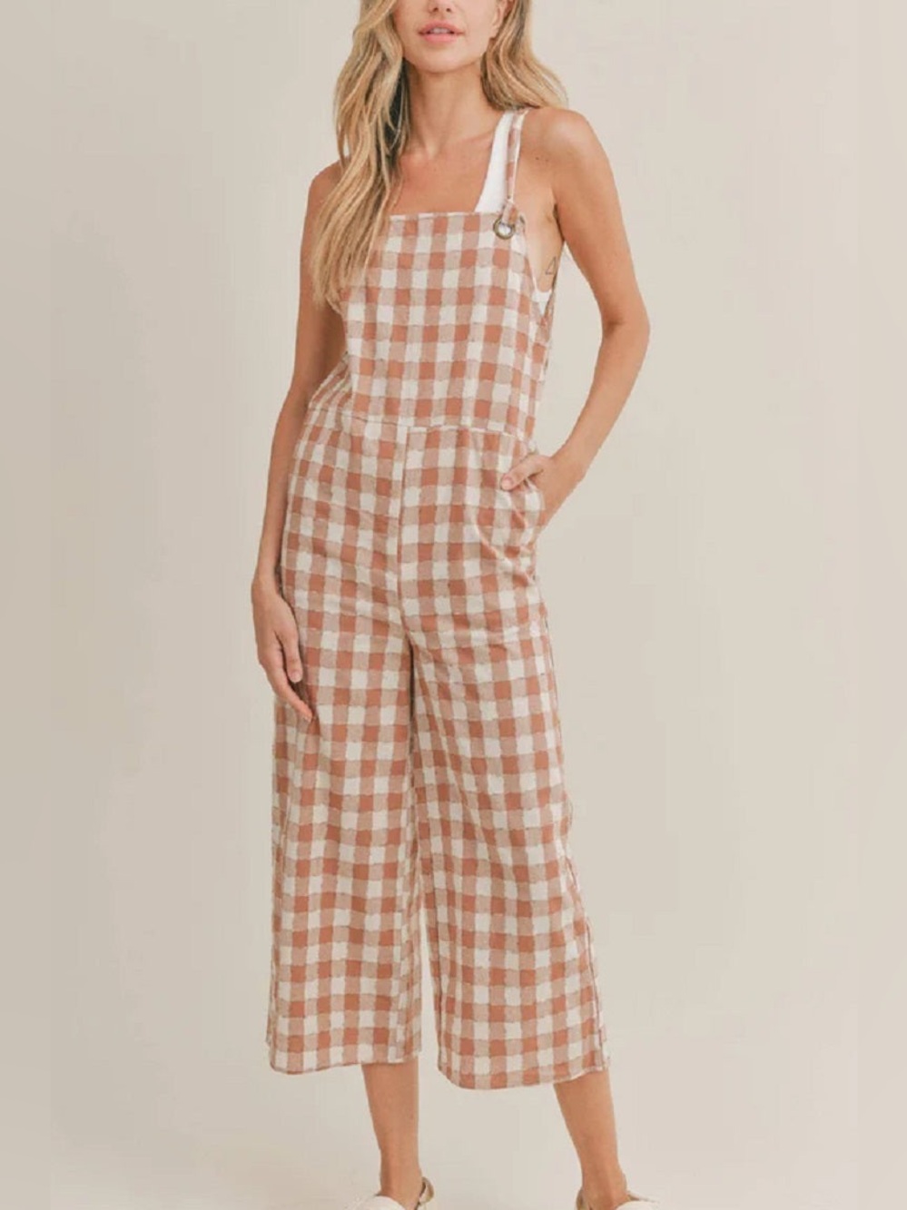 Sadie & Sage Texas Checkered Overalls
